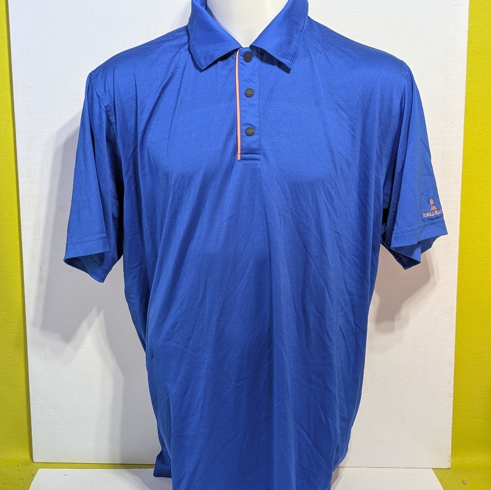 PEBBLE BEACH GOLF LINKS Polo Mens XL Blue Tour Dry-Luxe Performance Shirt